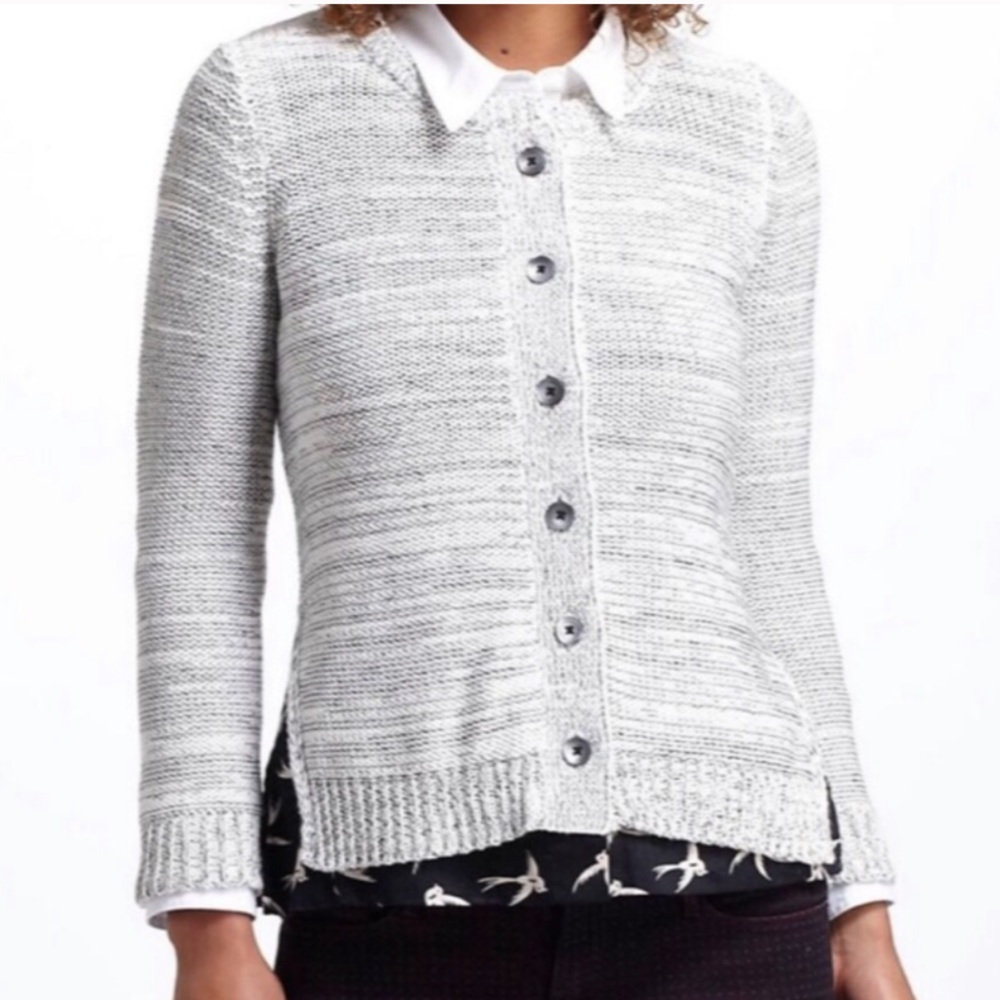 Anthropologie Field Flower Bird Shirting Cardigan